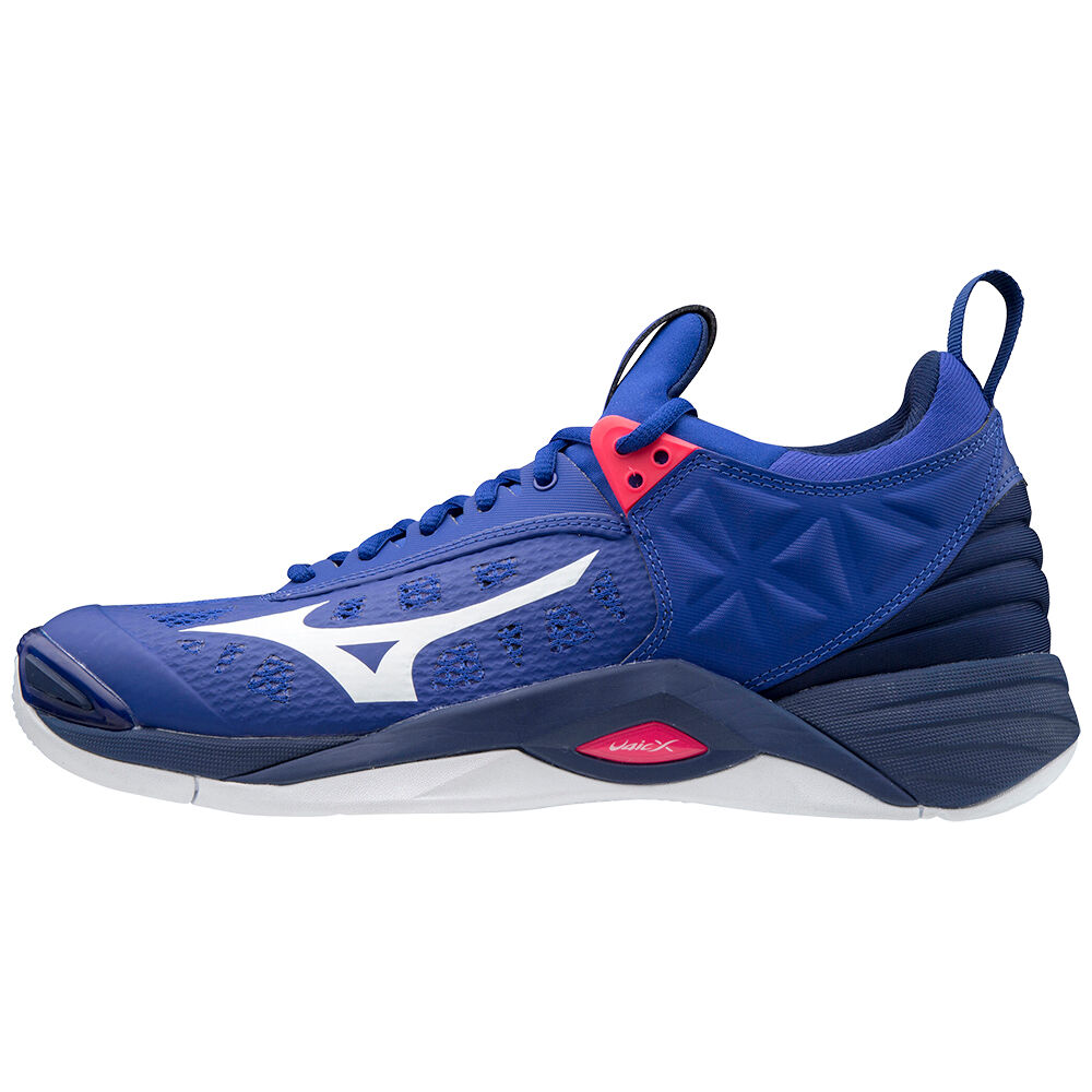 Tenis Para Voleibol Mizuno Wave Momentum Para Hombre Azules/Blancos/Rosas 8261473-MO